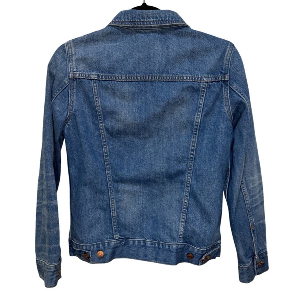 Madewell Blue Distressed Cotton Denim Jacket M - Picture 7 of 8